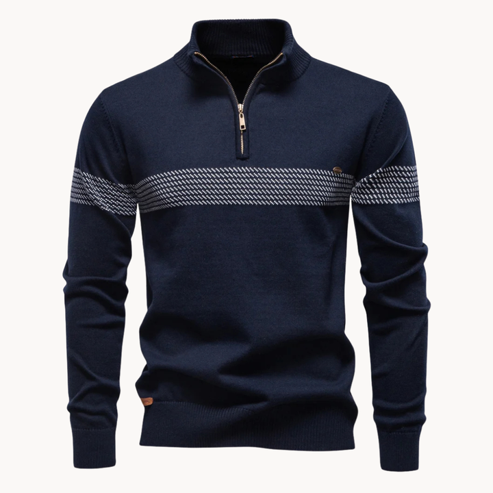 Heritage Diagonal Weave Mock Neck Pullover