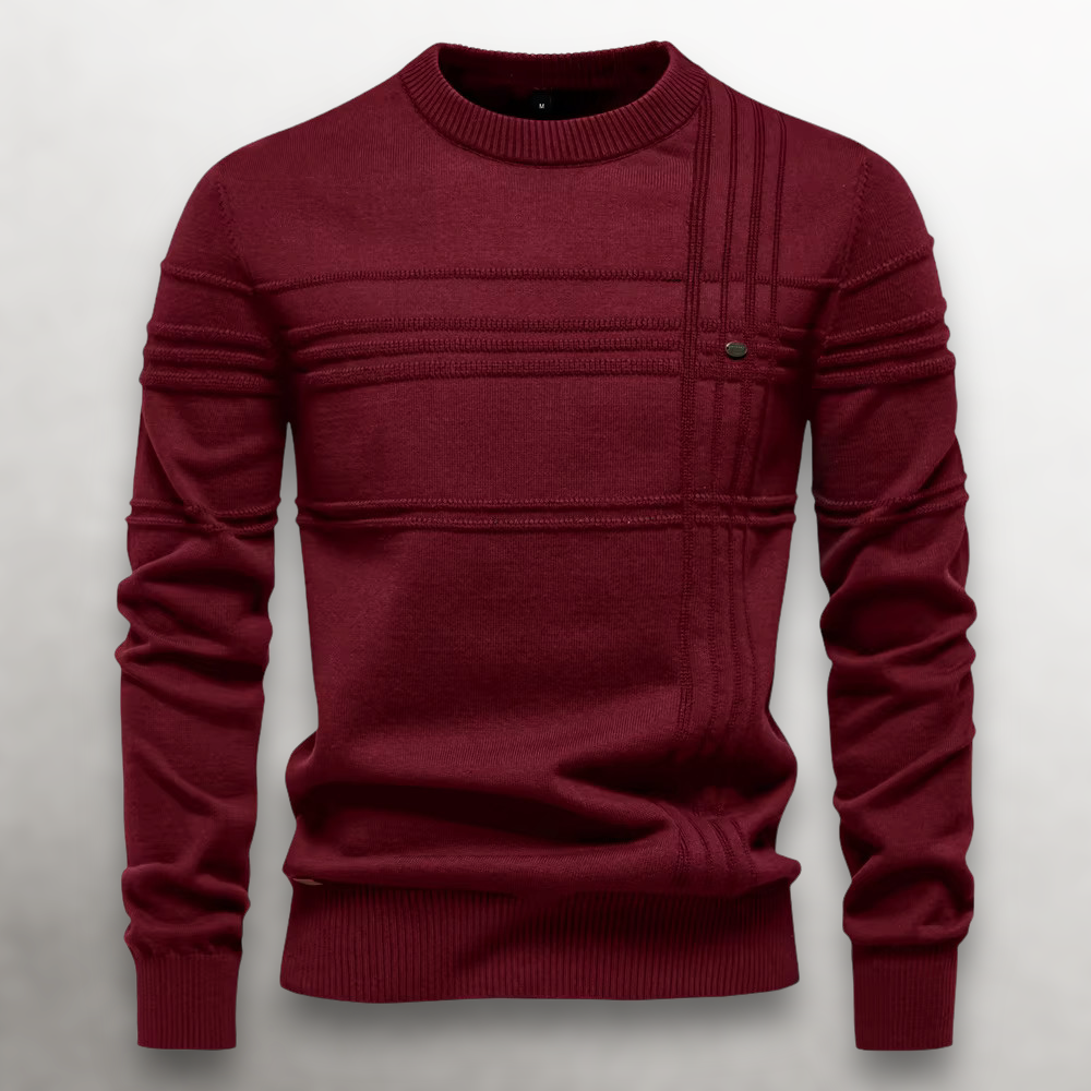 Structured Grid Cotton Sweater